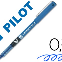 Bolígrafo roller Pilot V-5 punta aguja tinta azul 0,5 mm.